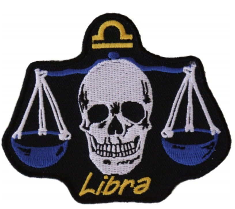 Libra Skull Zodiac Sign Patch